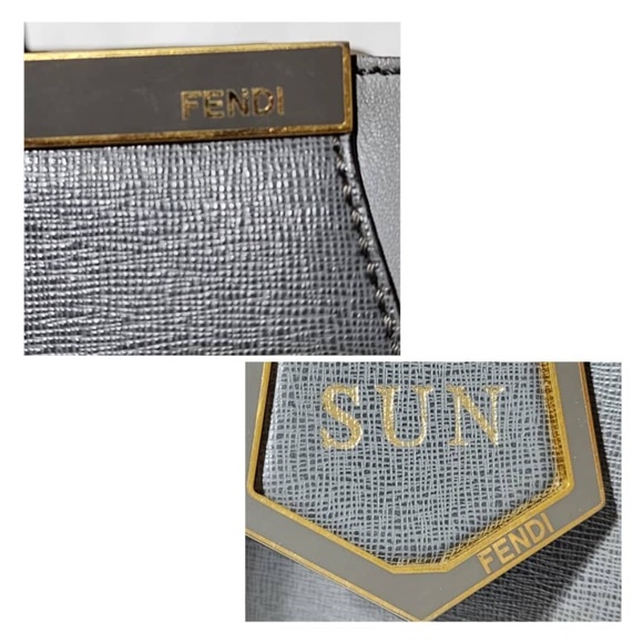 Authentic Fendi 2Jours Leather Shoulder Bag Grey - Picture 13 of 16